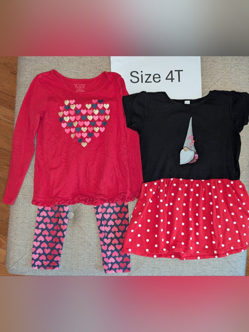 4T Valentine's Day Outfit And Gnome Dress